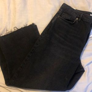 Forever 21 high waisted wide crop jeans